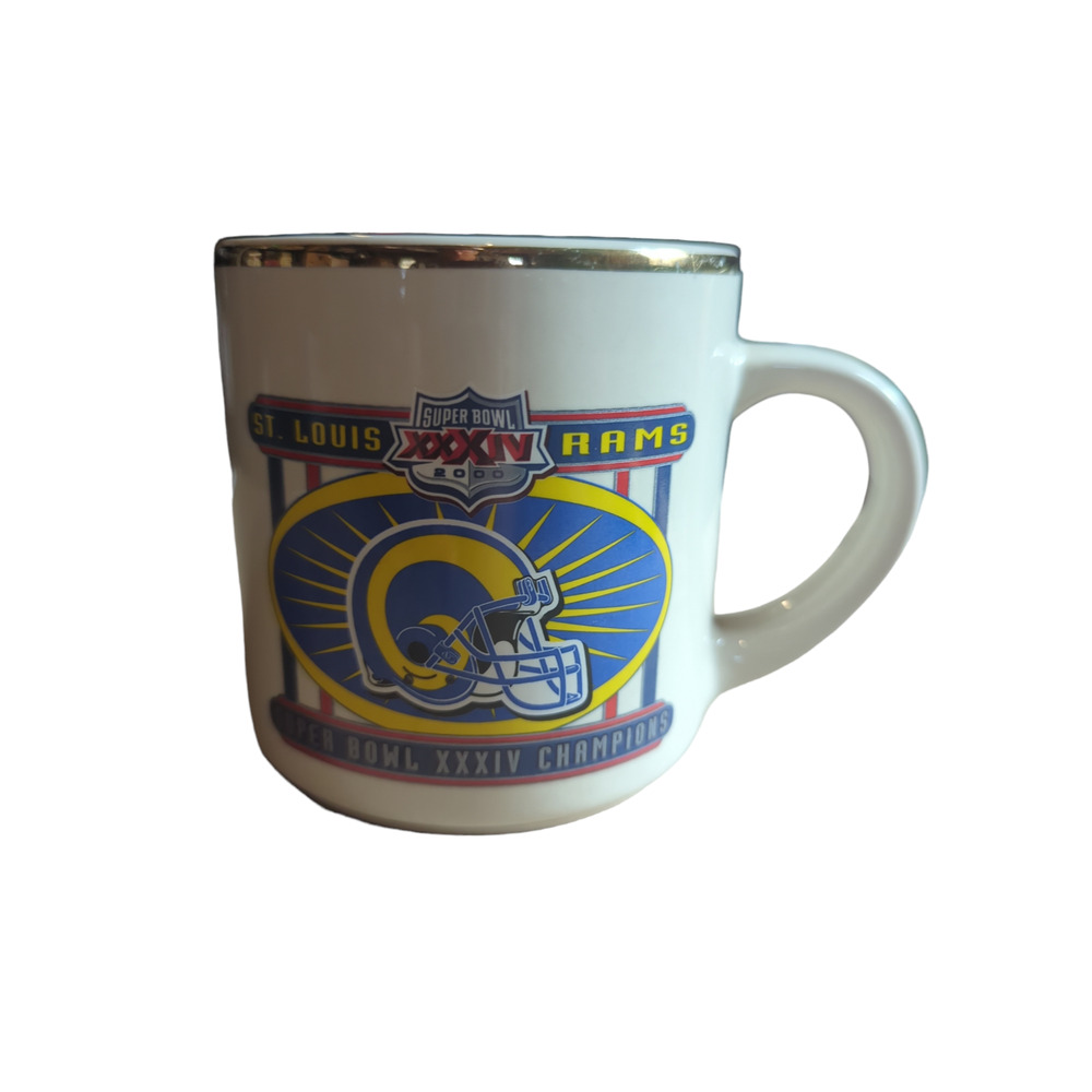 Vintage 2000 St. Louis Rams Super Bowl XXXIV Champions Coffee Mug Cup NFL